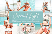COCONUT LIGHT LIGHTROOM PRESETS, an Action Add-On by Nes Design Co (Thumbnail 1 of 10)