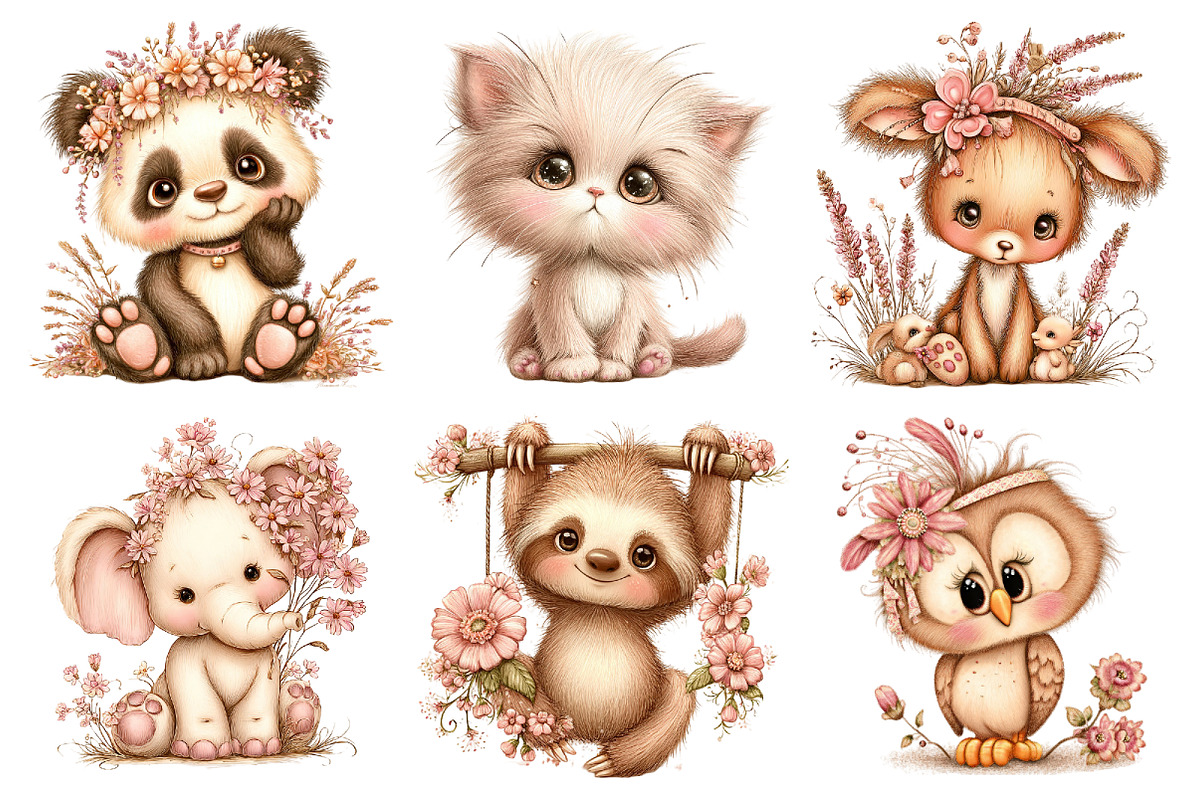 Cute Lavender Animals PNG Clipart, a Seasonal Illustration by Daily.Designs (Photo 4 of 5)