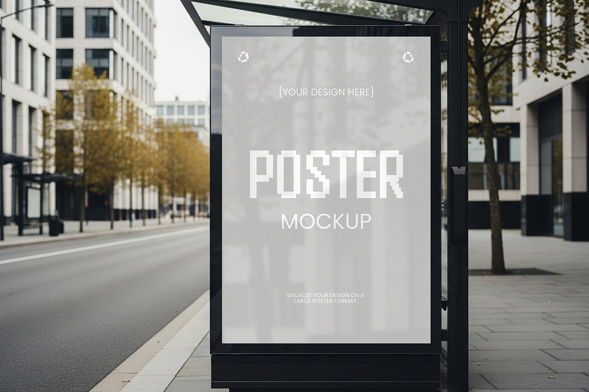 Bus Stop Advertising Poster Mockup, an Advertising Mockup by graphypix (Photo 1 of 4)