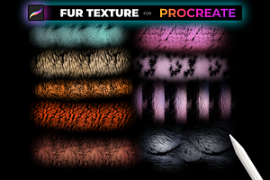 55 FUR TEXTURE Brushes For PROCREATE