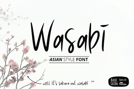 Wasabi Asian Style Font, a Font by YandiDesigns