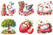 Strawberry Goose Clipart, an Illustration by OK Design (Thumbnail 5 of 5)