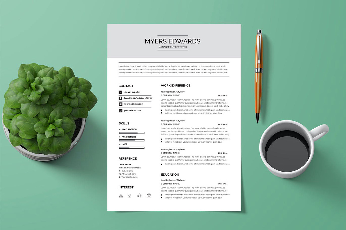 Management Director Resume Template, a Resume Template by Blackcloud_Creations (Photo 1 of 12)