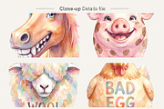 Funny Rustic Barnyard Sublimation, an Illustration by Artnoy (Thumbnail 4 of 8)