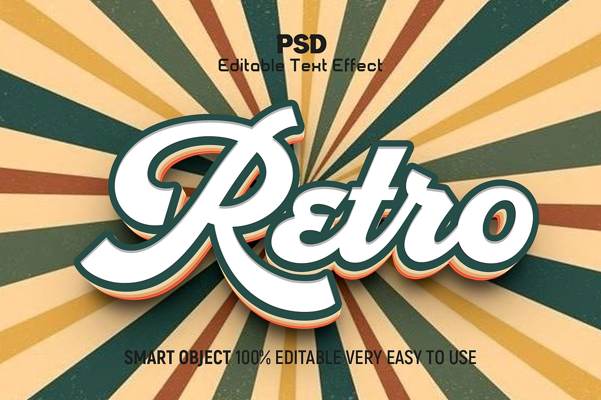 Retro Bold 3D Text Effect PSD, a Layer Style Add-On by Design Fly
