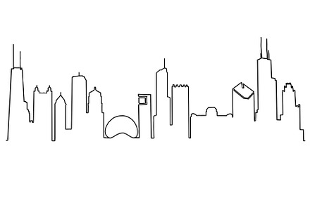 Chicago Skyline Line Drawing