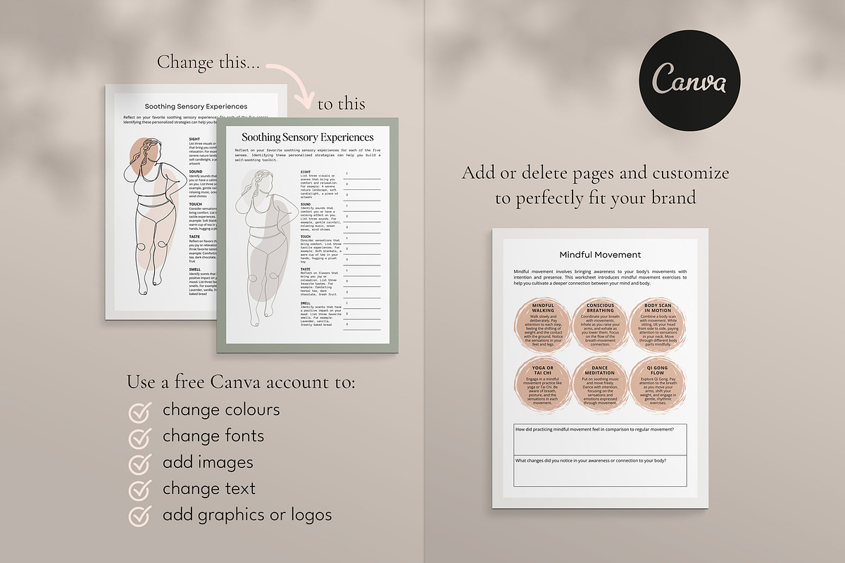 Somatic Therapy Canva Templates, a Templates & Theme by Miri Campbell (Photo 4 of 8)