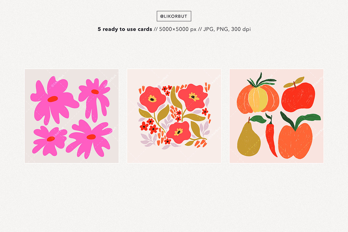 Floral Abstract Plant Graphics, a Decorative Illustration by likorbut (Photo 6 of 8)