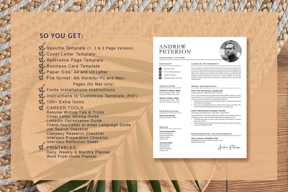 Professional Resume Template, CV, a Resume Template by VictoriousVita (Photo 8 of 8)