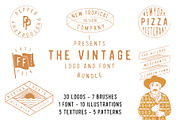 The vintage logo & font super bundle, a Branding & Logo Template by Tropical Type (Thumbnail 1 of 16)