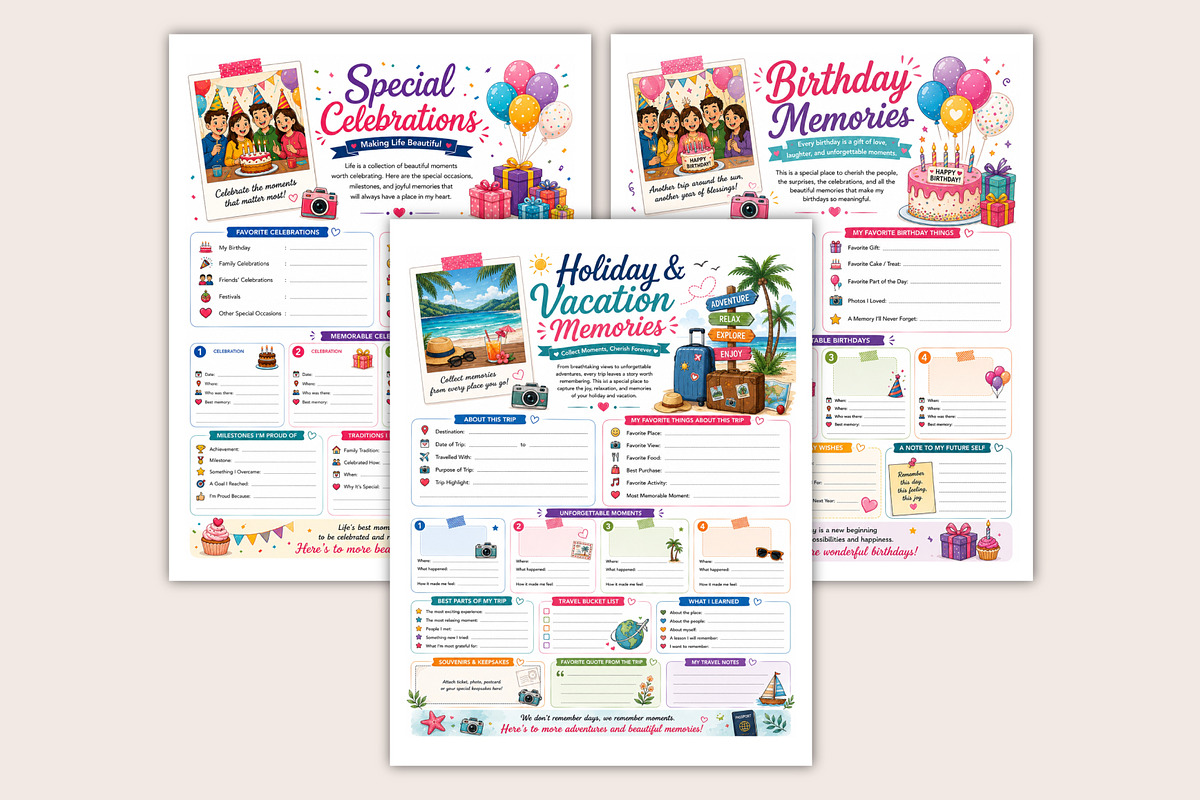 Memory Collection Book, a Stationery Template by Designmela01 (Photo 3 of 5)