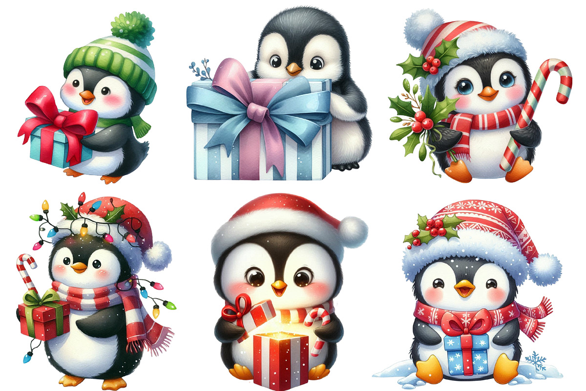 Christmas Penguin clipart, an Illustration by Designworld (Photo 4 of 6)