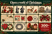 Vintage Christmas Collage Creator, an Object Graphic by Designertale (Thumbnail 2 of 10)