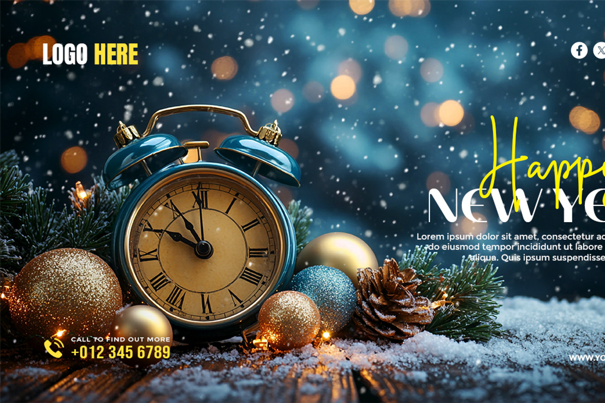 Happy New Year Template Bundle, a Social Media Template by gstudiovect21 (Photo 4 of 16)