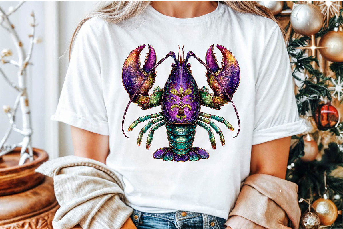 Crawfish Mardi Gras Watercolor Clipa, an Illustration by Sublimation Artist (Photo 5 of 6)