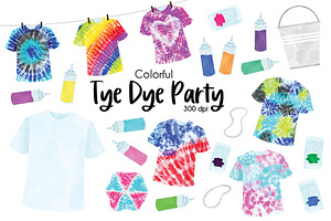 Tie Dye Clipart Set, an Object Illustration by SugarPickle Clip Art