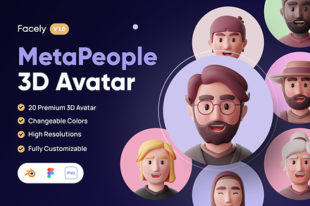 Facely - MetaPeople 3D Avatar, a Characters & Person 3D Model by Illustraly Design