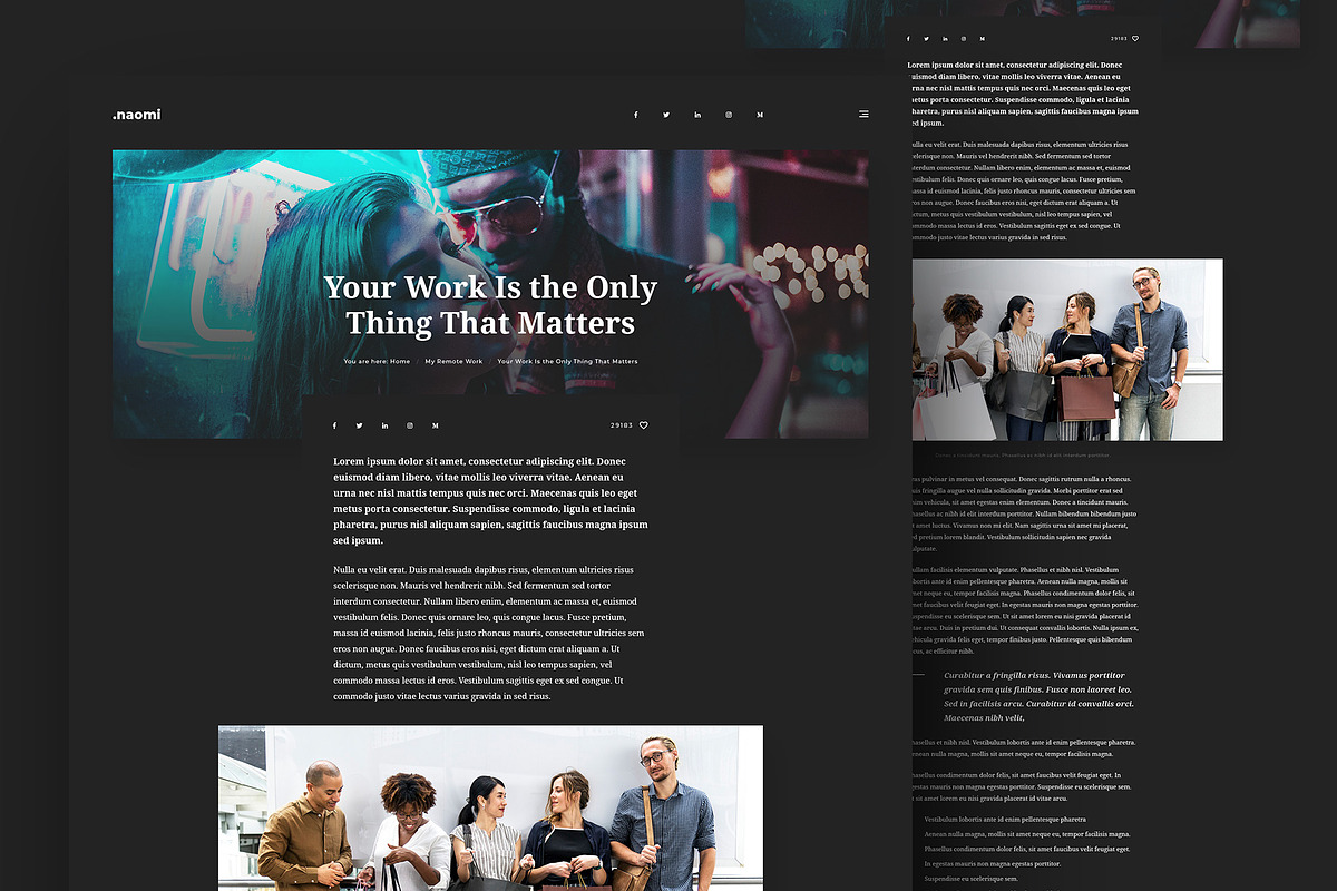 Naomi Dark - Blog & Portfolio PSD, a Websites & App Template by FreshPixels (Photo 7 of 9)