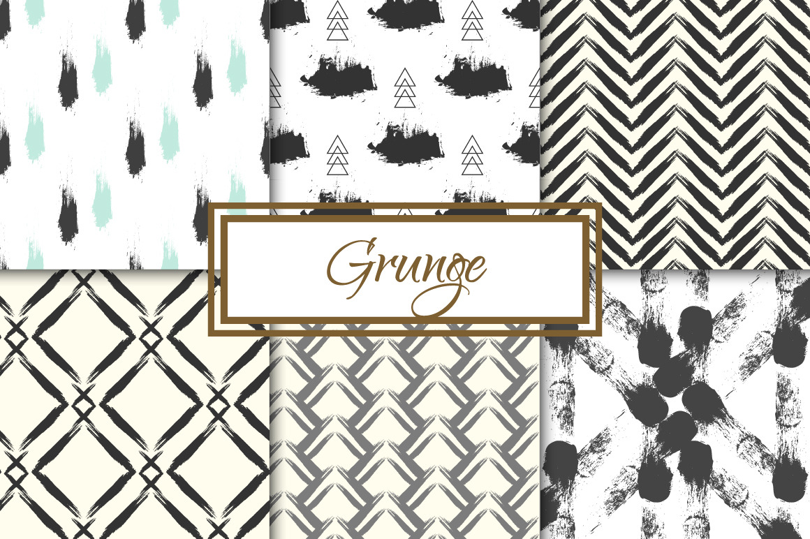Grunge 6 seamless patterns, a Pattern Graphic by Milky April