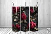 Gothic Textured Rose Flowers Pattern, a Pattern Graphic by Creative Store (Thumbnail 3 of 5)
