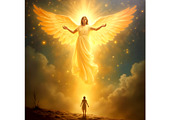 Golden Angel, a Person Illustration by Sharon Schwalbe (Thumbnail 1 of 2)