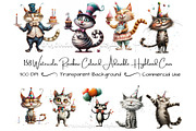 158 Whimsical Quirky Cat Clipart, an Animal Illustration by Art Paradise Studios (Thumbnail 1 of 8)