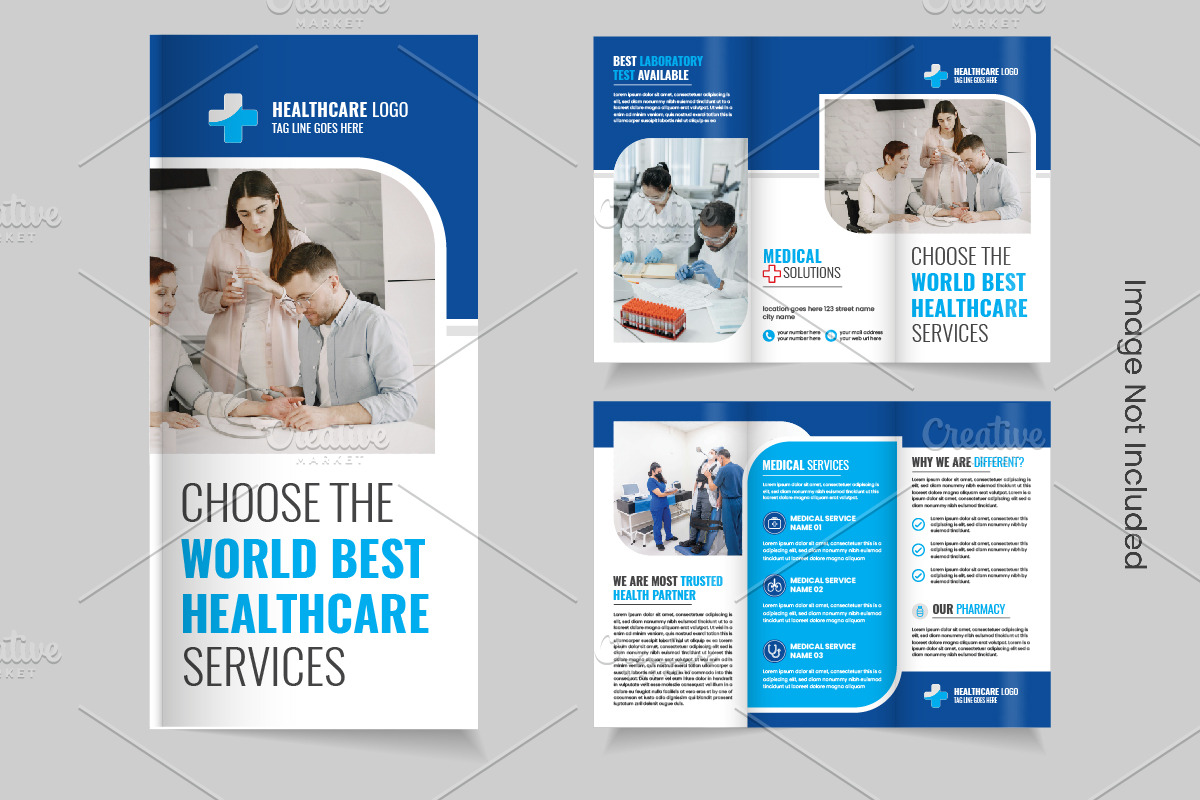 Modern Medical Healthcare trifold, a Brochure Template by Tanuart