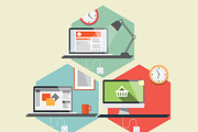 Flat Hexagonal Workspaces, an Illustration by meanicons (Thumbnail 1 of 4)
