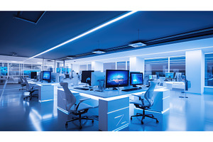 laptop light office background ai, a Technology Photo by pikepicture