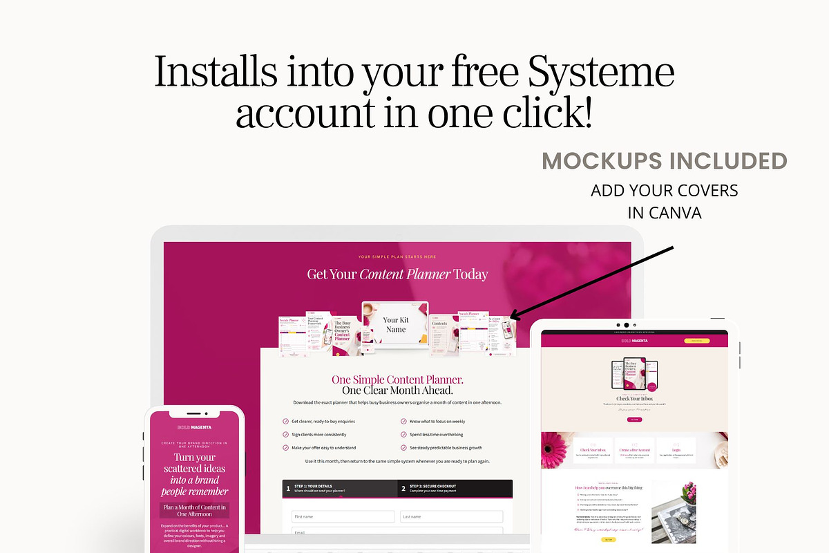 Systeme.io Bold Magenta Mini Offer, a Landing Page Template by Hayley's Digital Hub (Photo 5 of 11)
