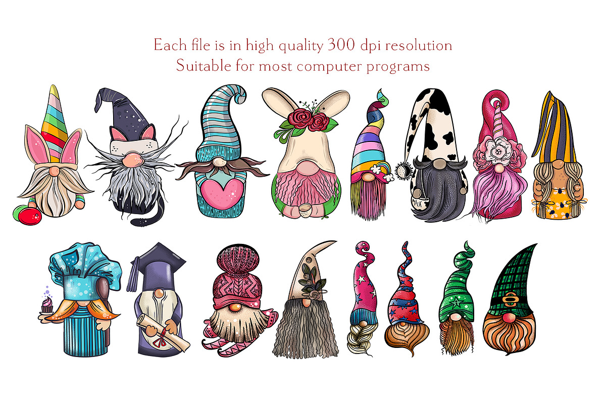 Christmas Gnomes clipart Procreate, an Education Illustration by ElladesignCo (Photo 7 of 7)