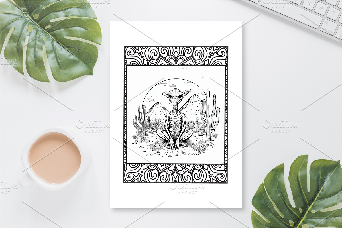 57 Alien & Space Coloring Pages, an Object Illustration by Blue Digital Studio (Photo 2 of 4)