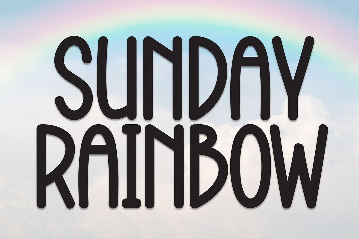 Sunday Rainbow | Script Font, a Script Font by Scratchones (Photo 1 of 8)