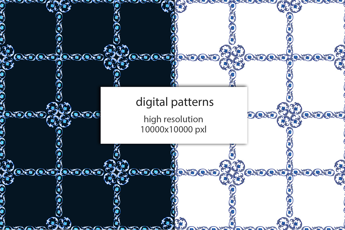 Antique Damask Grid Collection, a Pattern Graphic by L- design studio (Photo 5 of 7)
