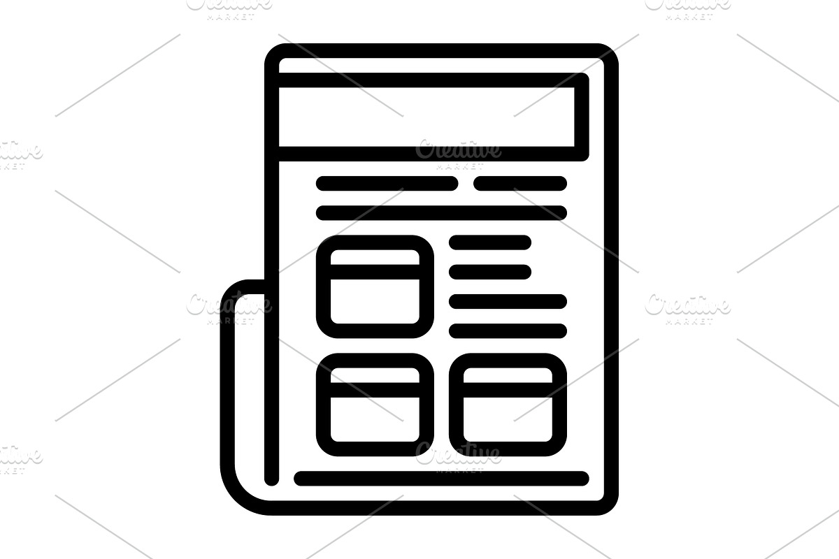 Classifieds newspaper black icon, an Outline Icon by Creative priyanka