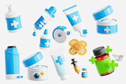 Medicine & Pills 3D Icon Set, an Object 3D Model by Eklip Studio (Thumbnail 2 of 3)