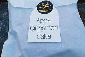 Apple Cinnamon Cake gift bag with thank you note from a Southern Illinois baker, a Photo by AS photostudio