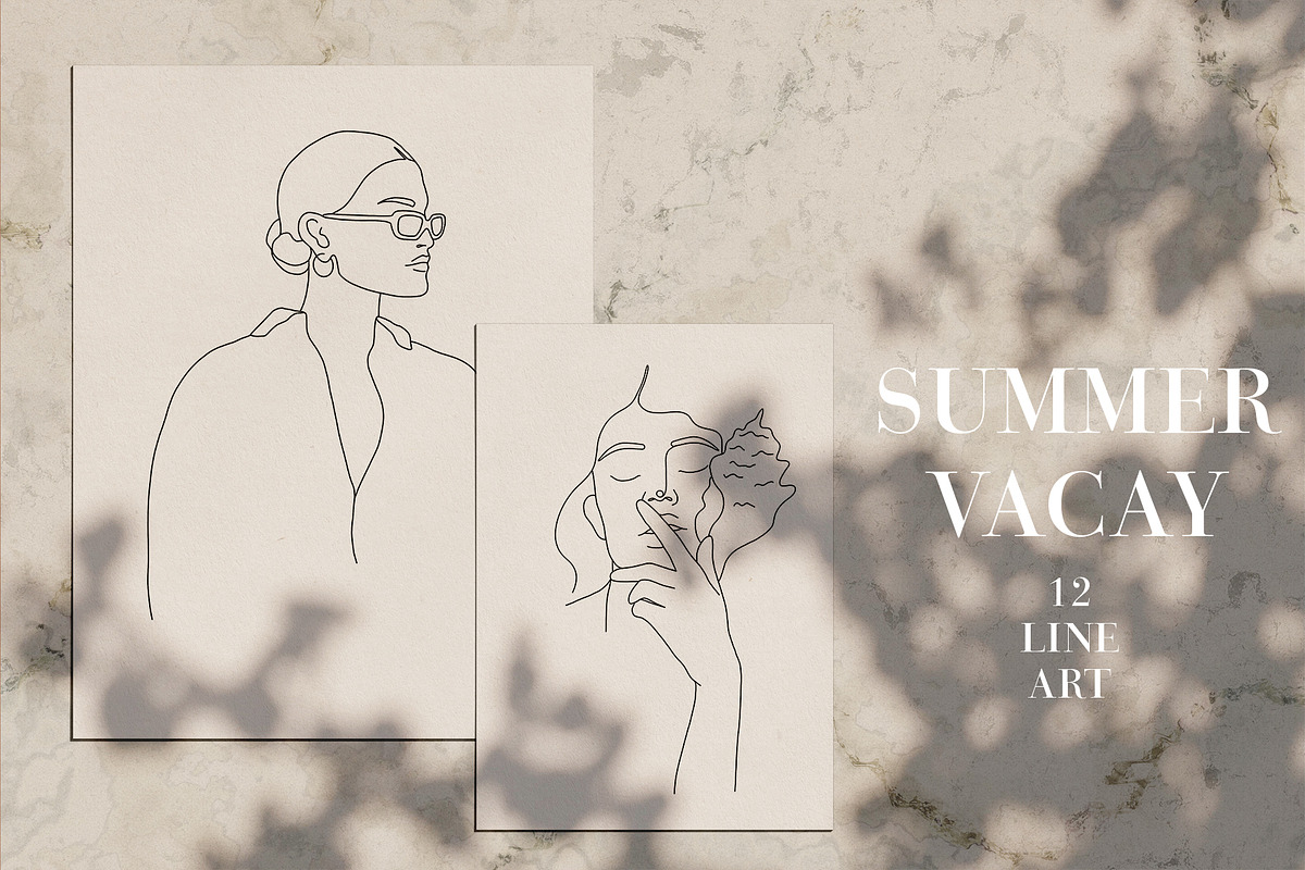 12 Summer Vacay Line Art, a Decorative Illustration by Miracles Everywhere (Photo 1 of 7)