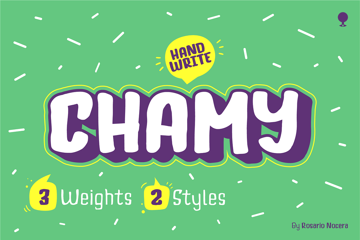 Chamy / Chamy handwrite font family, a Sans Serif Font by Rosario Nocera (Photo 1 of 10)