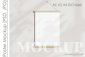 Poster Hanger Mockup PSD JPG I00603