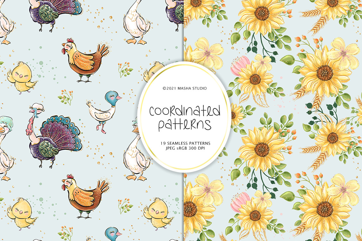Farm Animals Digital Papers, a Pattern Graphic by Masha  Studio (Photo 6 of 11)