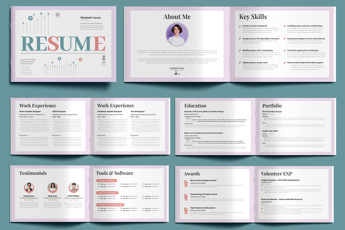 Resume Booklet Template, a Resume Template by MightyDesign (Photo 1 of 6)