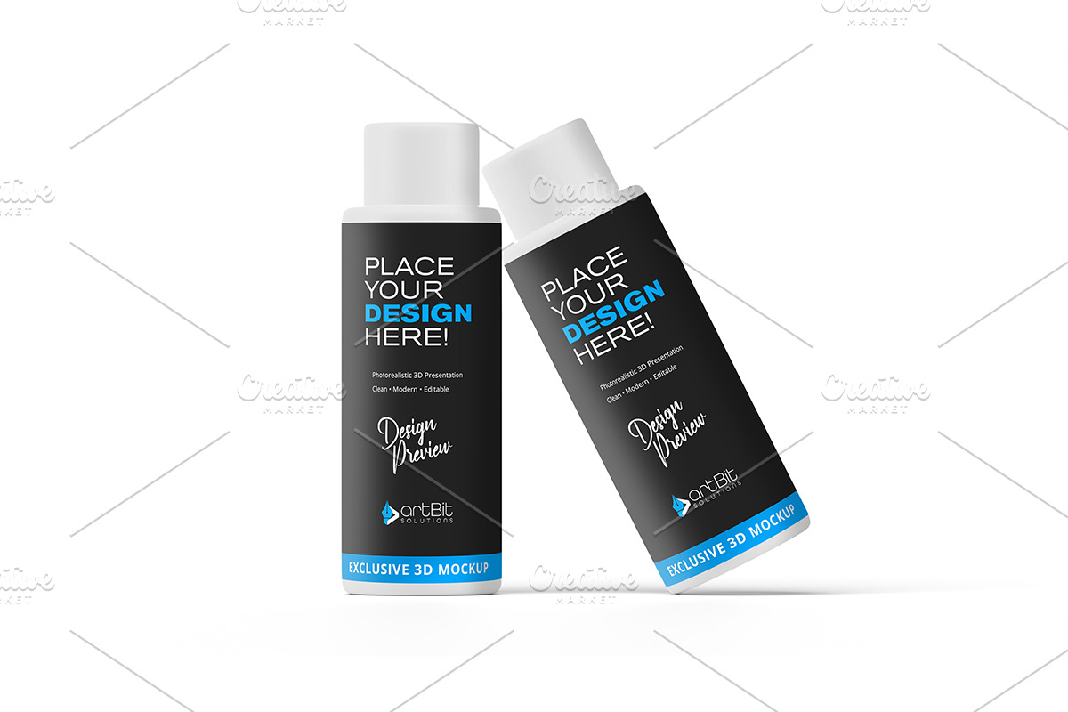 Plastic Shampoo Bottle Mockup, a Packaging Mockup by artBit Design Studio (Photo 4 of 11)
