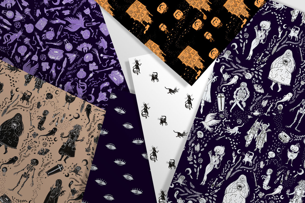 Witchy Halloween Digital Papers, a Pattern Graphic by Lilla Bölecz (Photo 2 of 4)