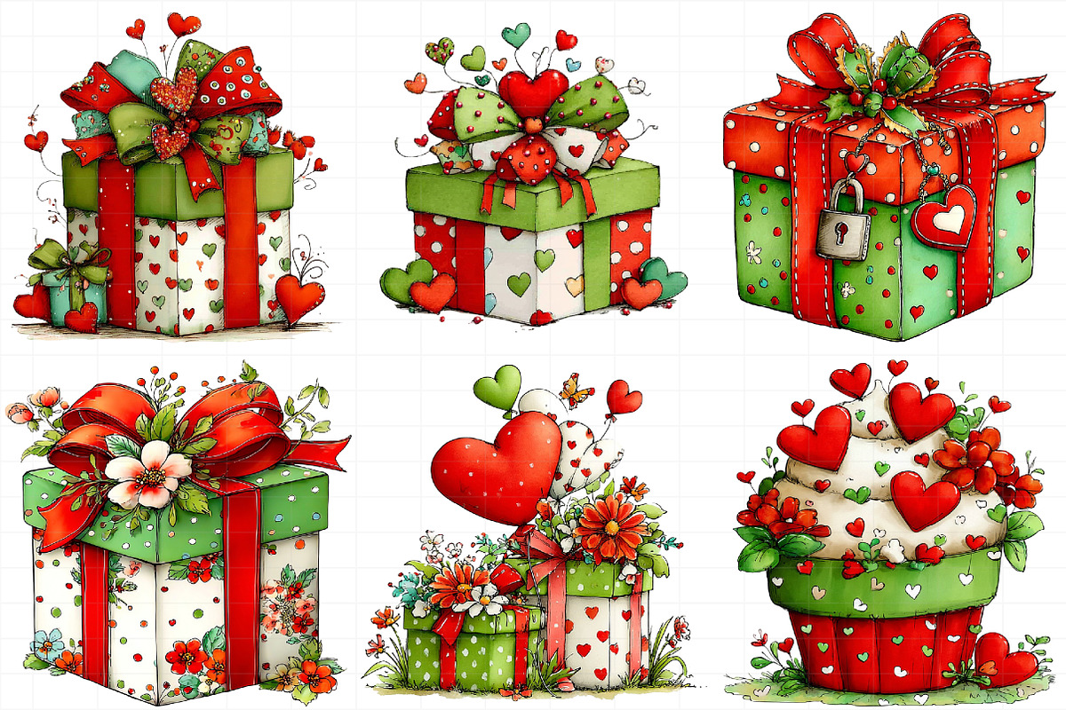 Valentine Gift Box Clipart, an Illustration by Daily.Designs (Photo 6 of 8)