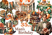 Man Birthday Clipart | Fashion Men, a Person Illustration by GlamArtZhanna (Thumbnail 1 of 5)