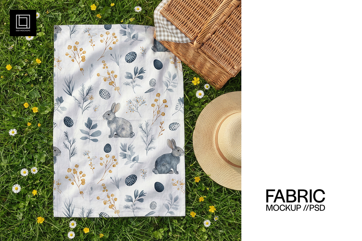Picnic Tea Towel Mockup (PSD), a Household Mockup by 1001 mockups (Photo 1 of 18)