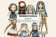 NORDIC SCANDINAVIAN GIRLS CLIPART, a Person Illustration by Daring Digies (Thumbnail 1 of 7)