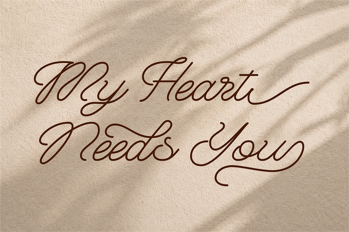 Rainbow Monoline, a Script Font by Umitype (Photo 8 of 12)