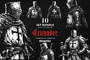 10 Bundle Dark Art Crusader Soldier, an Illustration by Morspective (Thumbnail 1 of 7)